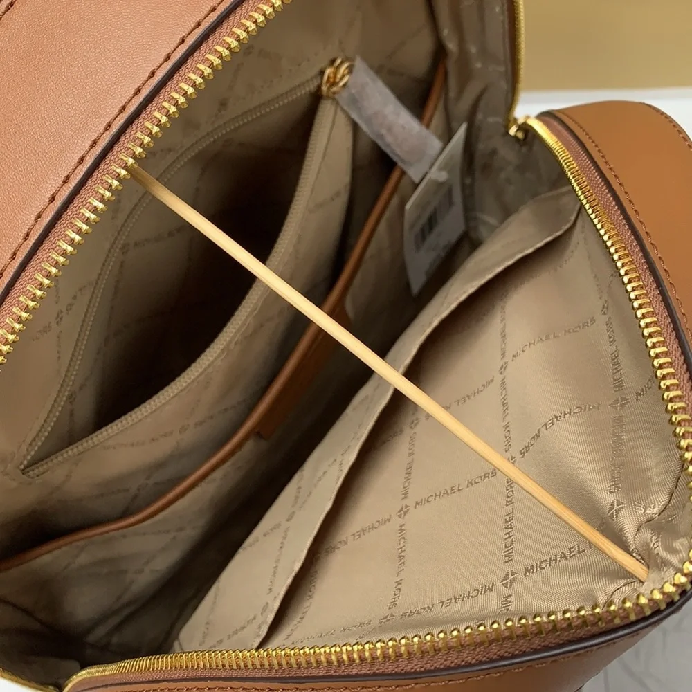 MICHAEL KORS JET SET GIRLS JAYCEE LARGE ZIP PACKED BACKPACK BROWN MULTI COLOR - Picture 6 of 16